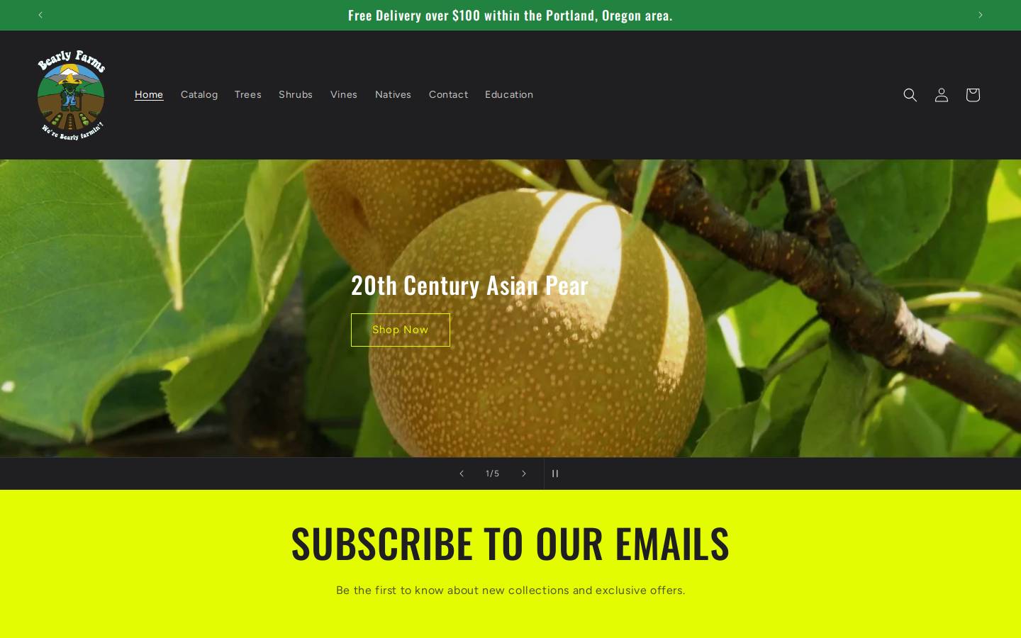 bearlyfarms.com homepage screenshot