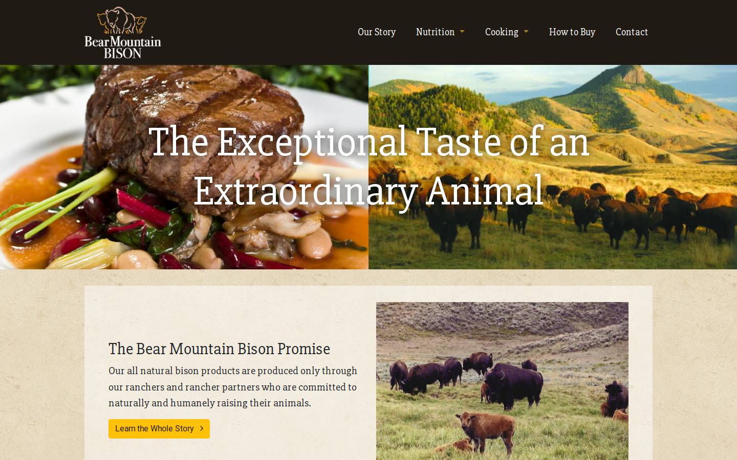 bearmountainbison.com homepage screenshot
