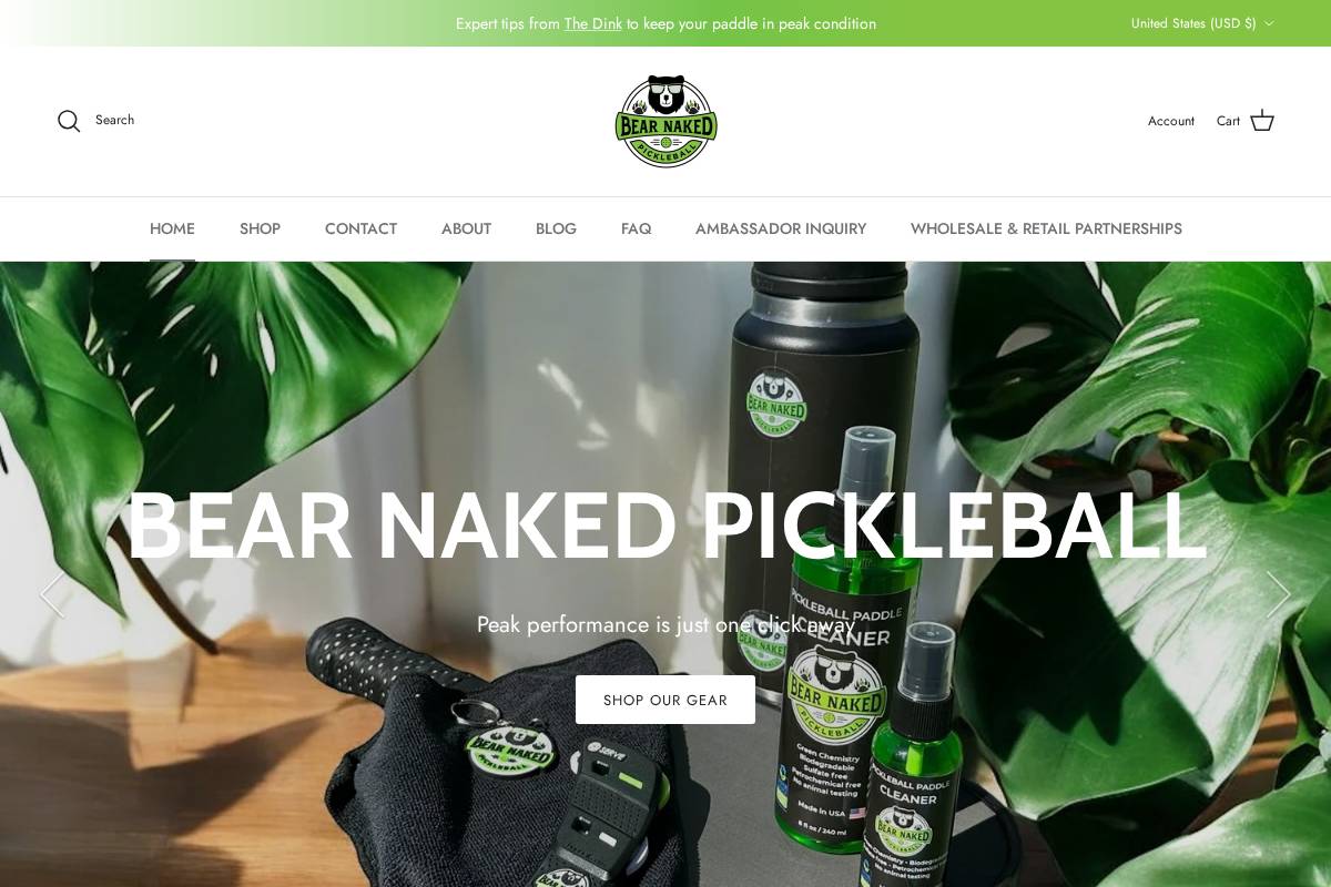 bearnakedpickleball.com homepage screenshot