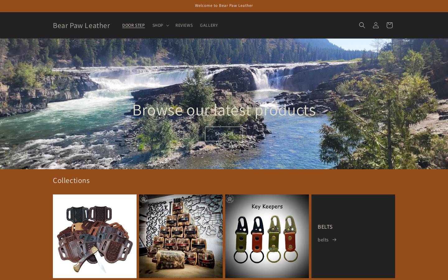 bearpawleather.com homepage screenshot
