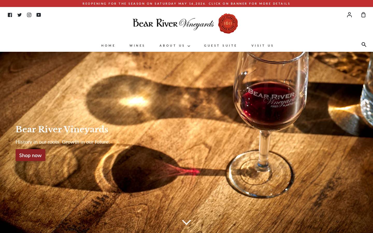 bearrivervineyards.com homepage screenshot