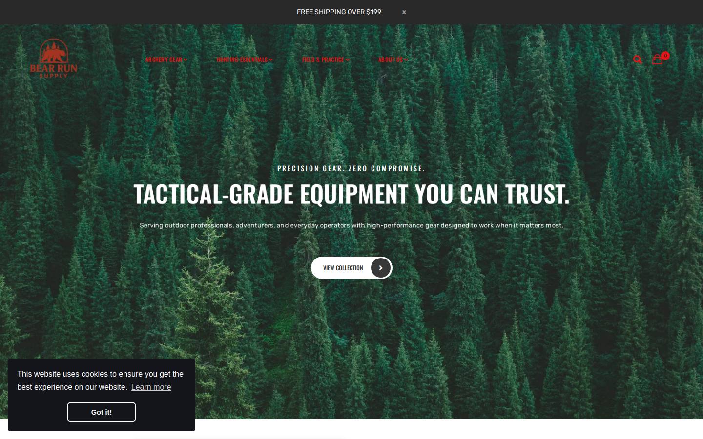 bearrunsupply.com homepage screenshot