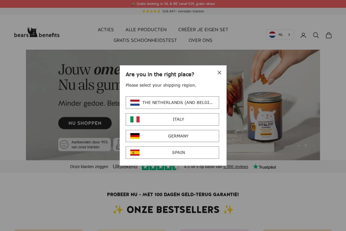 BEARS WITH BENEFITS homepage screenshot