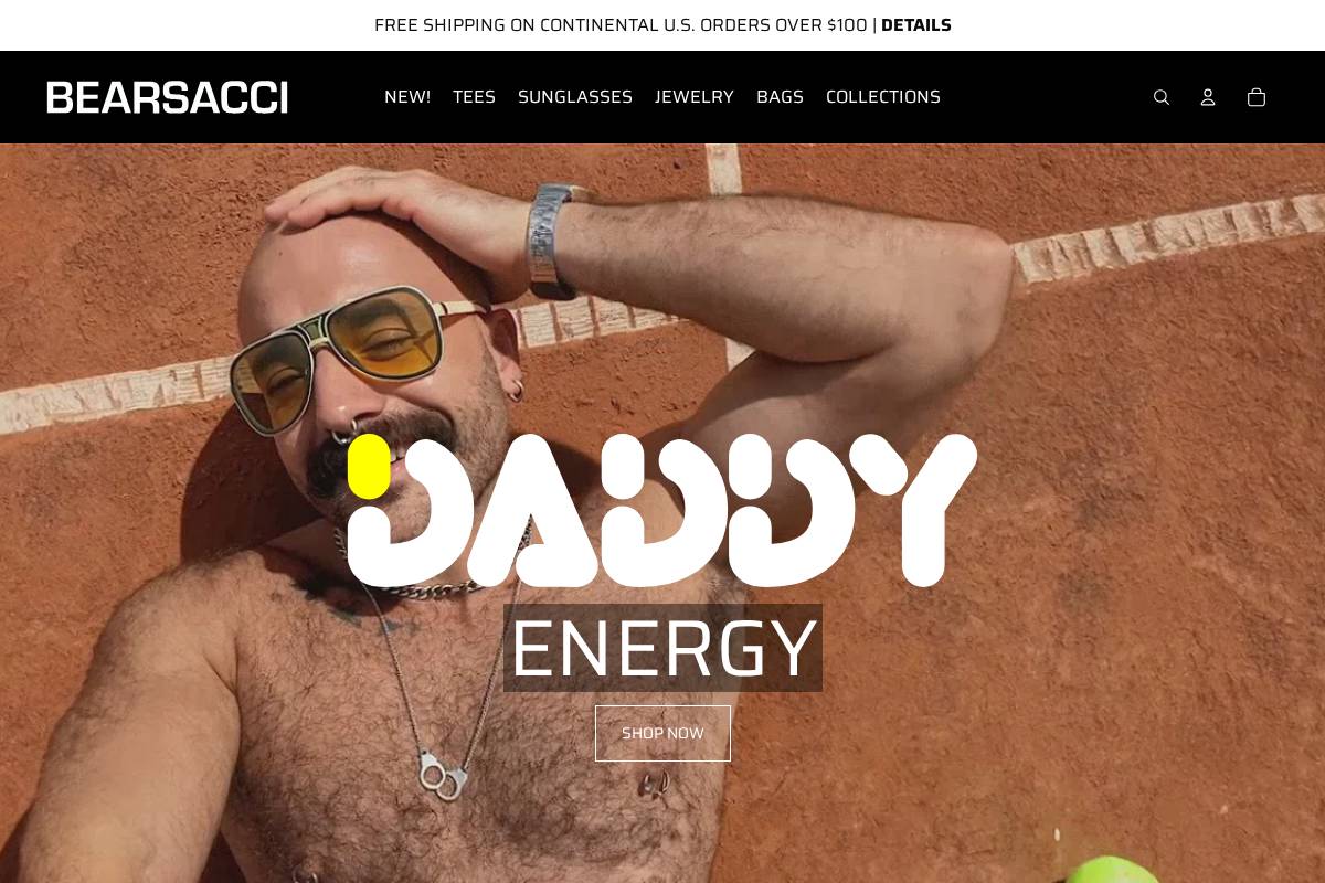 Bearsacci homepage screenshot