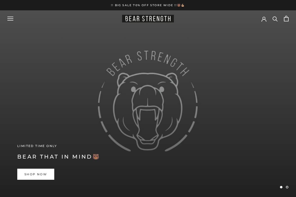Bear Strength homepage screenshot
