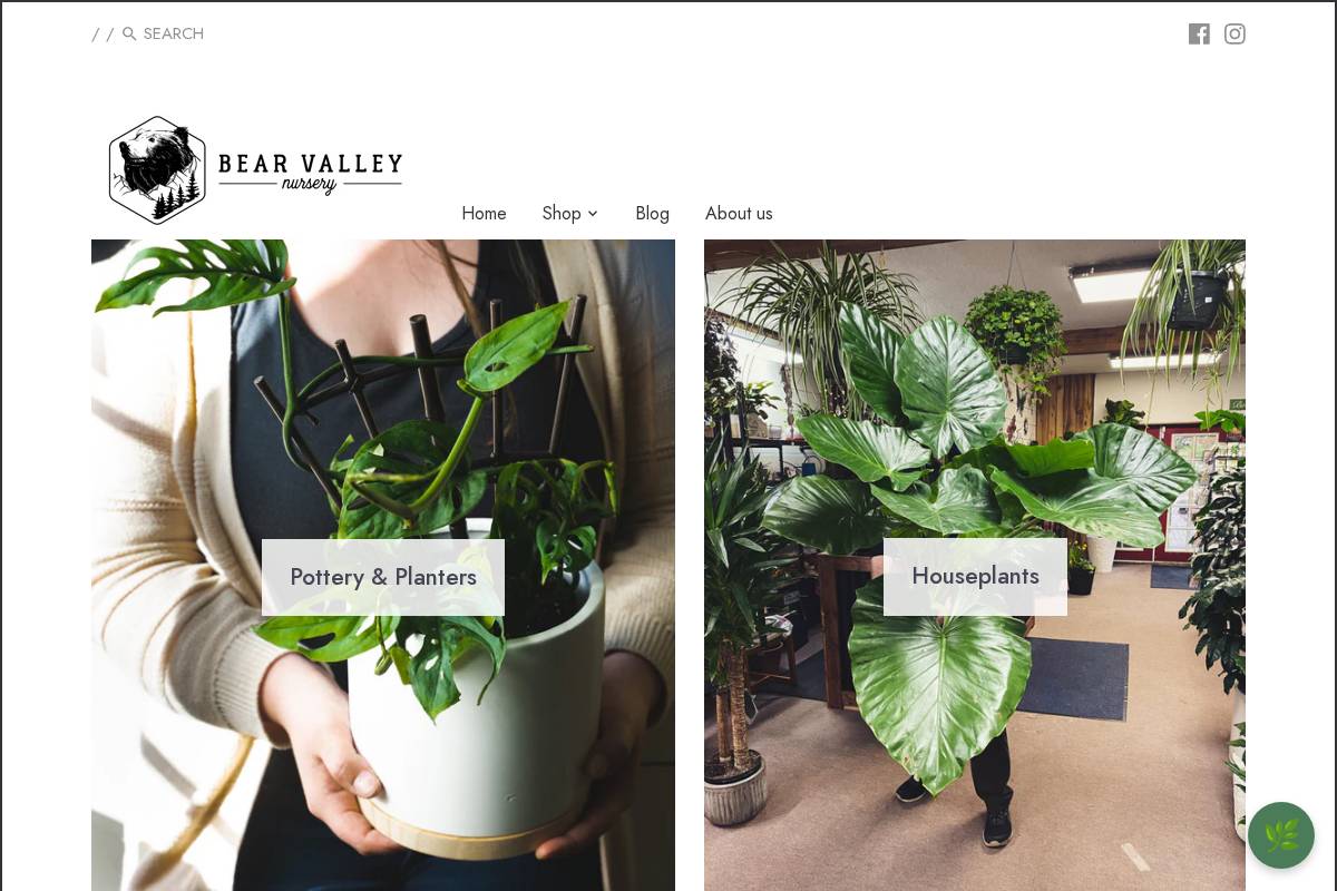 bearvalleynursery.com homepage screenshot