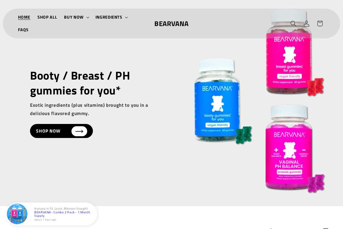 Bearvana homepage screenshot