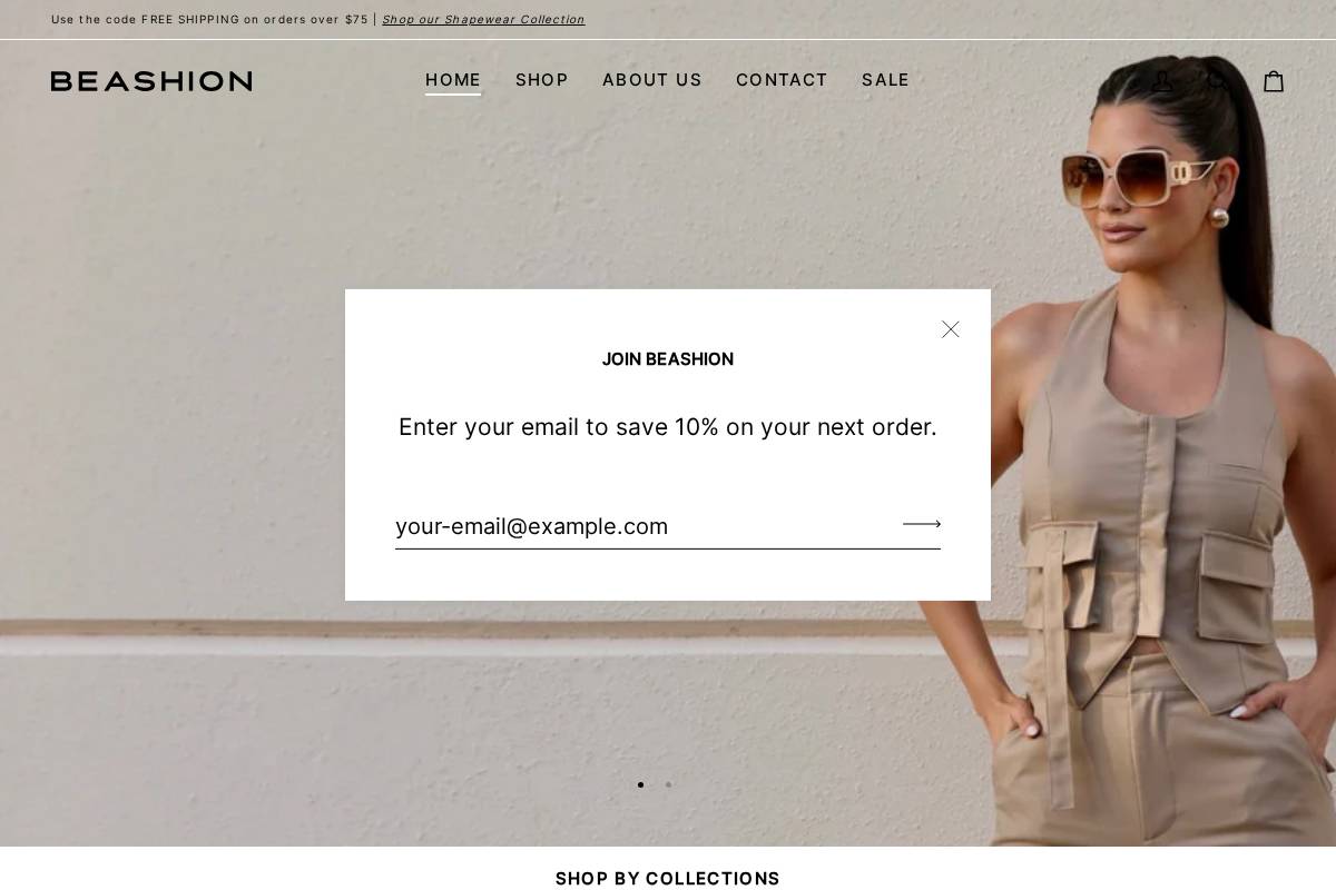 Beashion Boutique homepage screenshot
