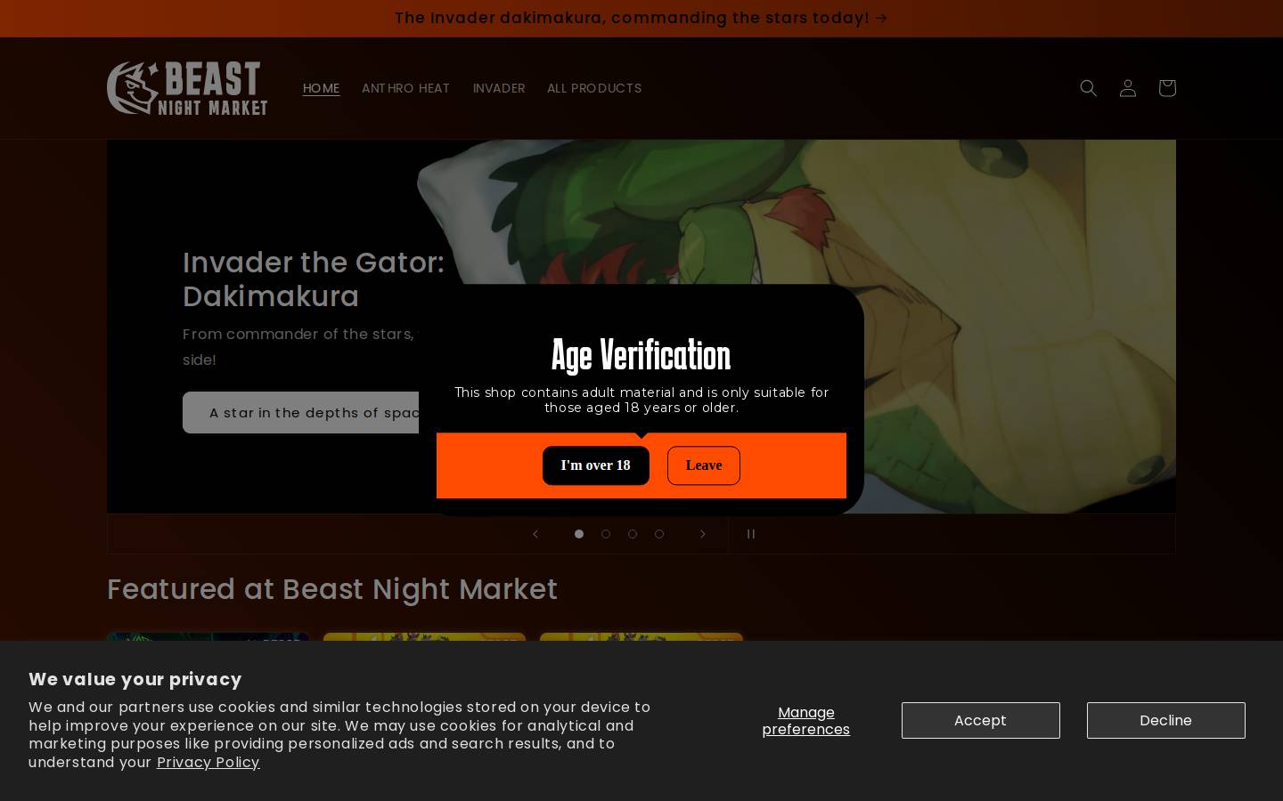 beast-night-market.com homepage screenshot