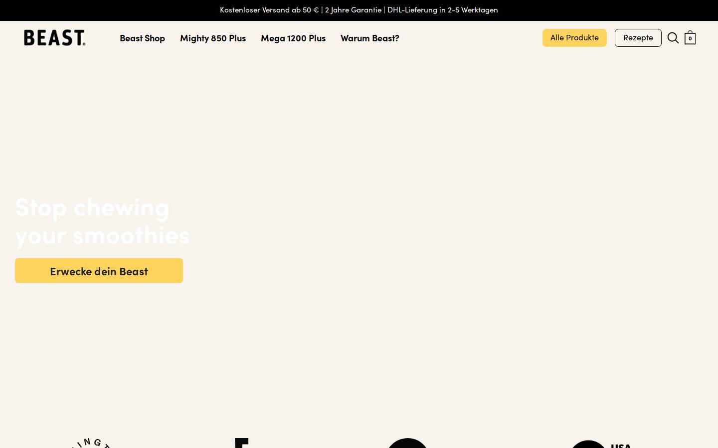 Beast Health Germany homepage screenshot