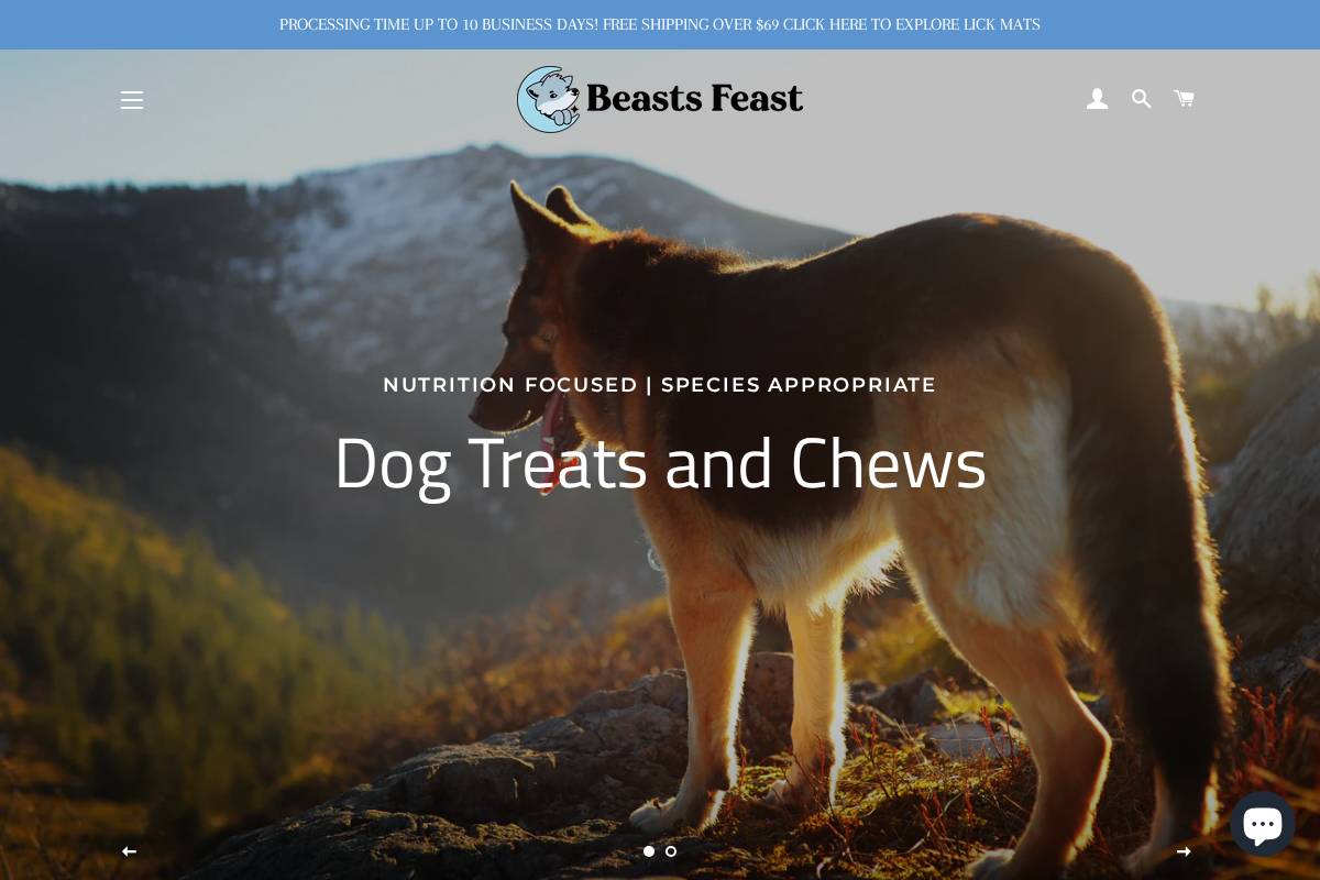 beastsfeast.com homepage screenshot