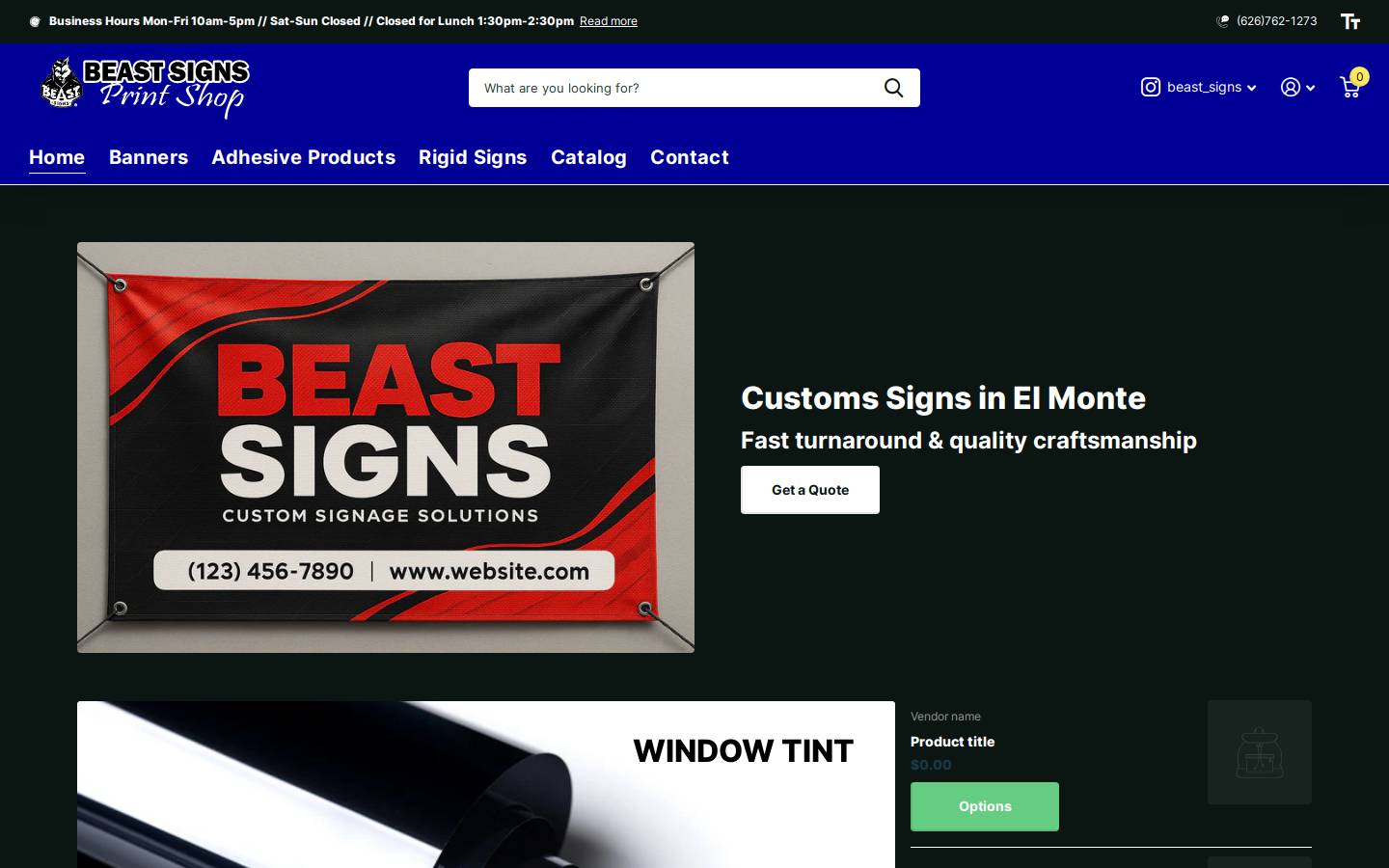 beastsign.com homepage screenshot