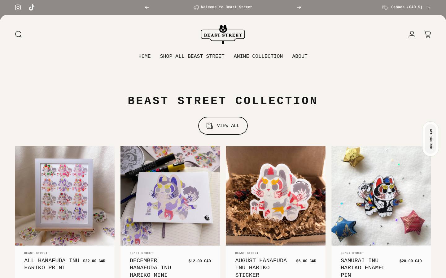 beaststreet.ca homepage screenshot