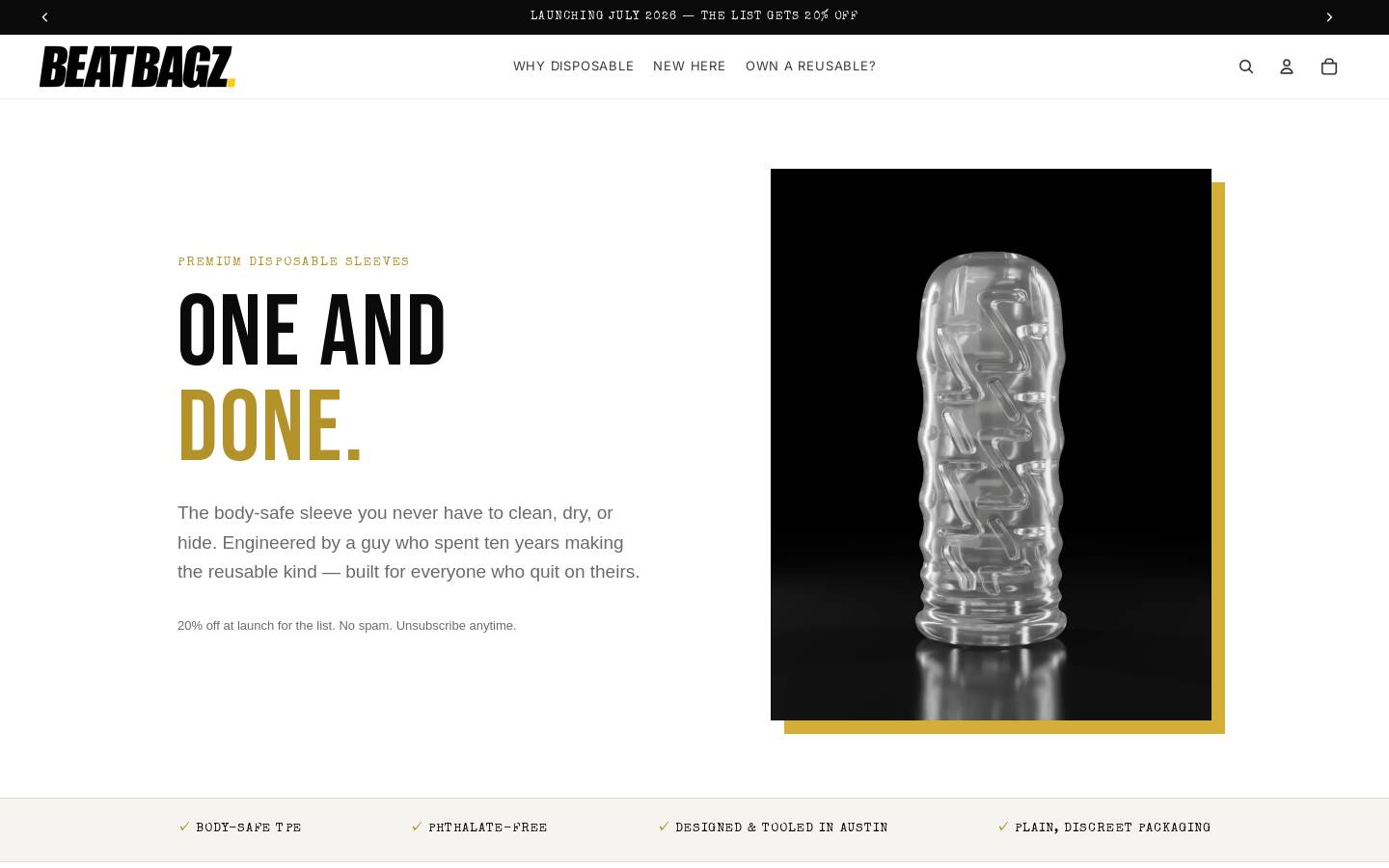 beatbagz.com homepage screenshot