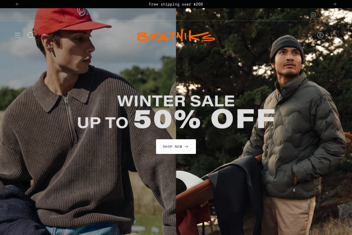 beatniksshop.com homepage screenshot