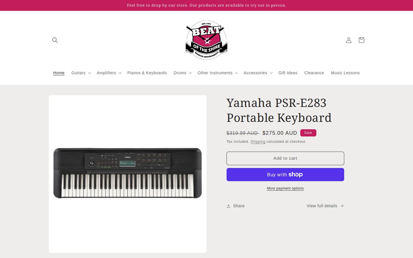 beatoftheshire.com.au homepage screenshot