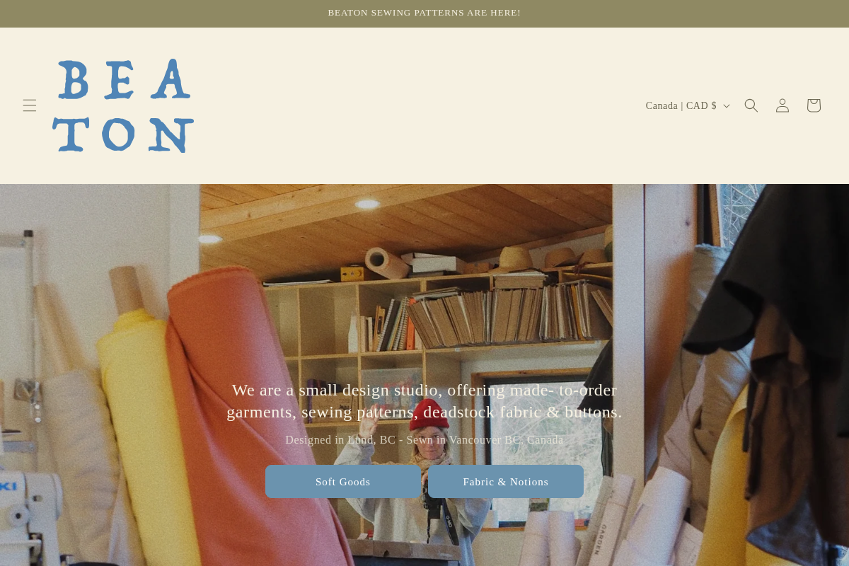 BEATON homepage screenshot