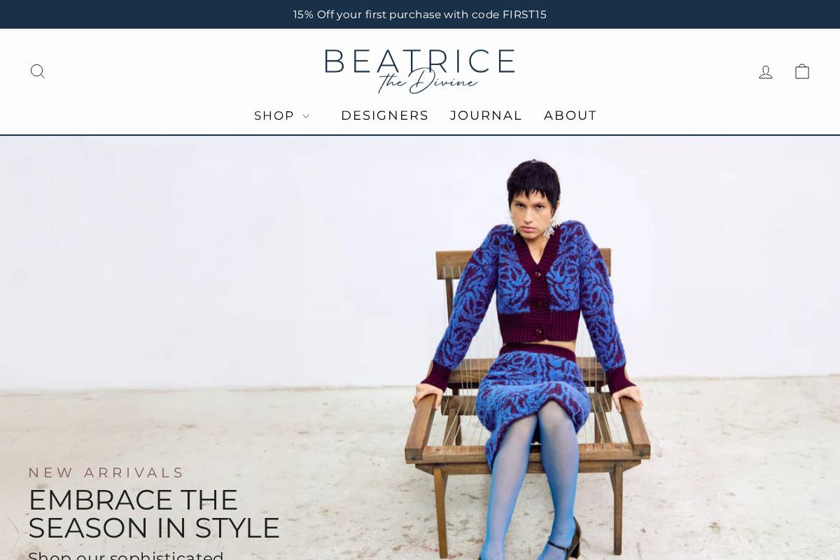 beatricethedivine.com homepage screenshot