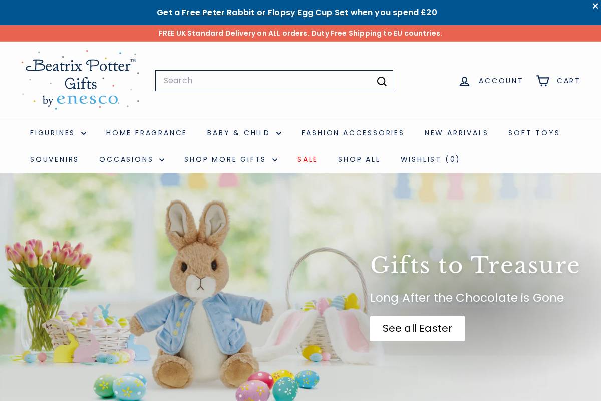 beatrixpottergiftsbyenesco.co.uk homepage screenshot