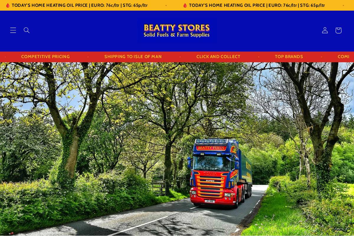 Beattystores homepage screenshot