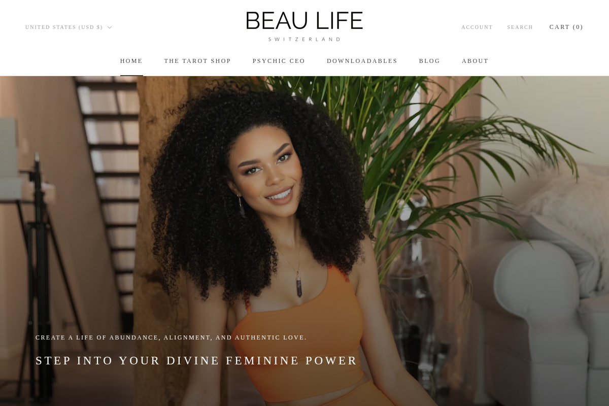 Beau Life Switzerland homepage screenshot