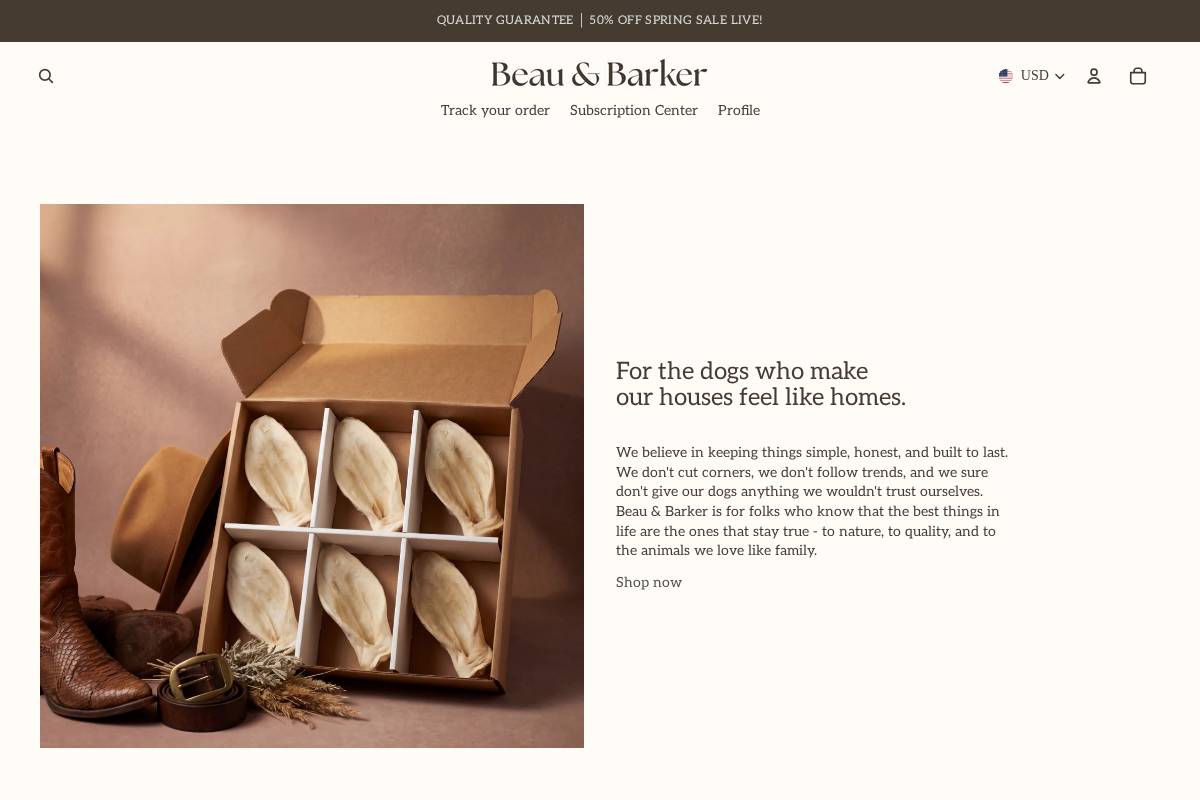 Beaubarker homepage screenshot