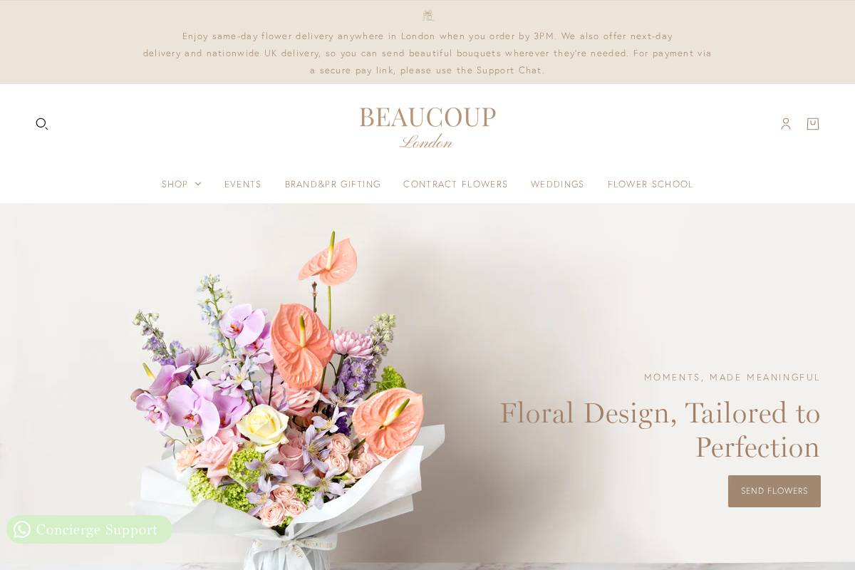 beaucouplondon.co.uk homepage screenshot