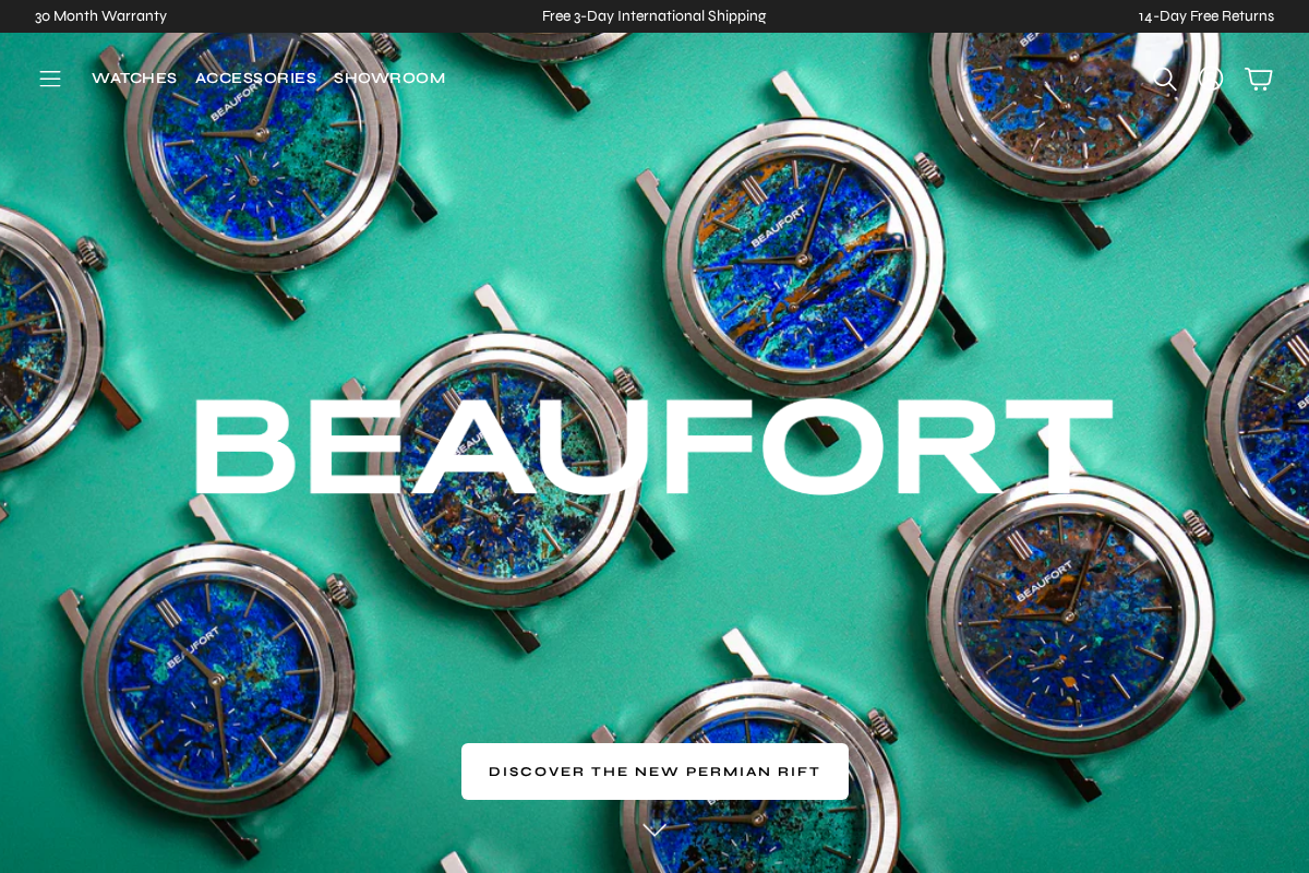 beaufort-watches.com homepage screenshot