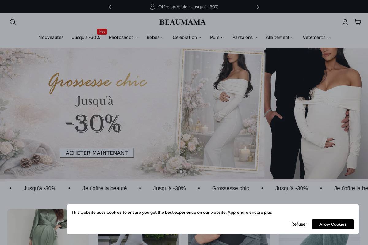beaumama.com homepage screenshot