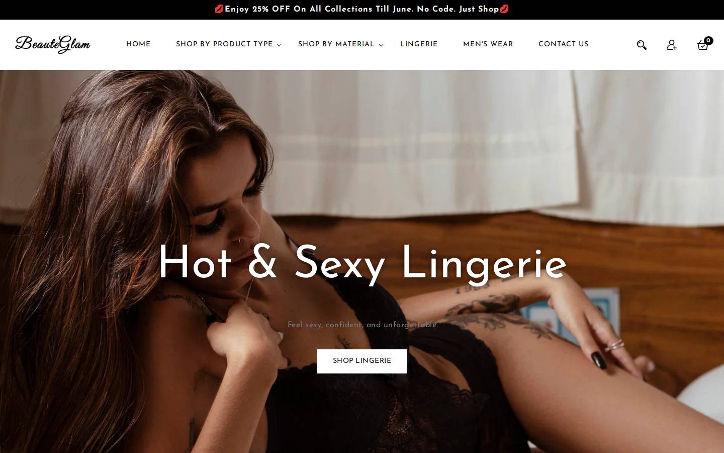 beauteglamshop.com homepage screenshot