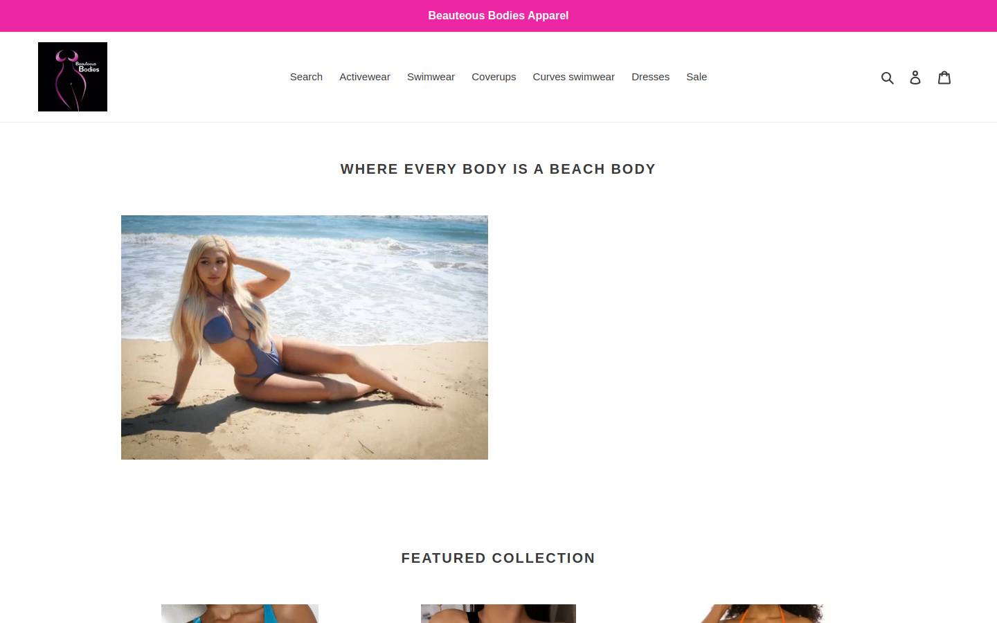 beauteousbodies.com homepage screenshot