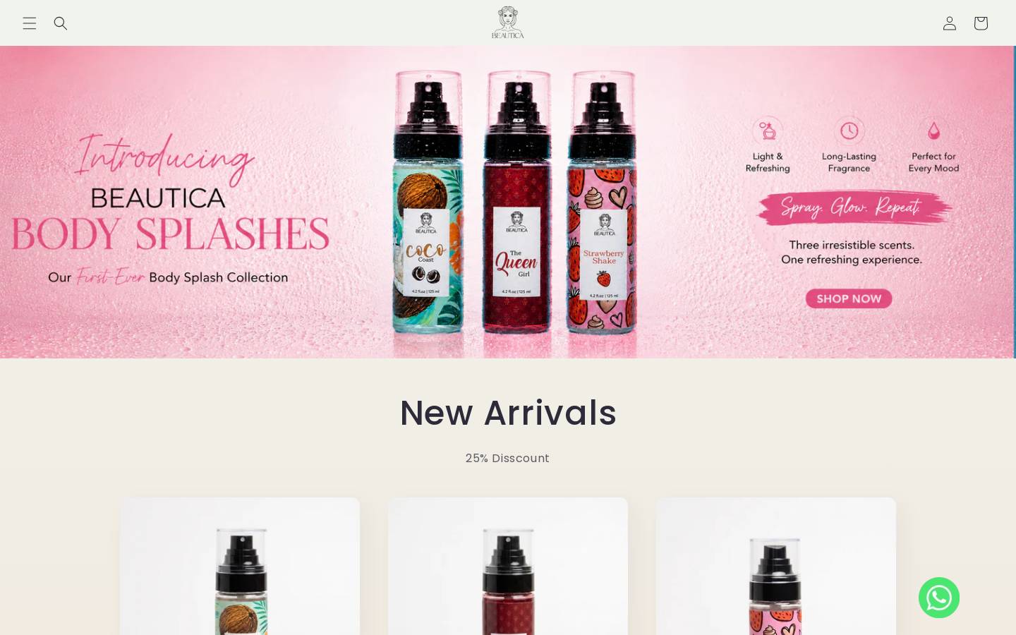 beautica.co homepage screenshot