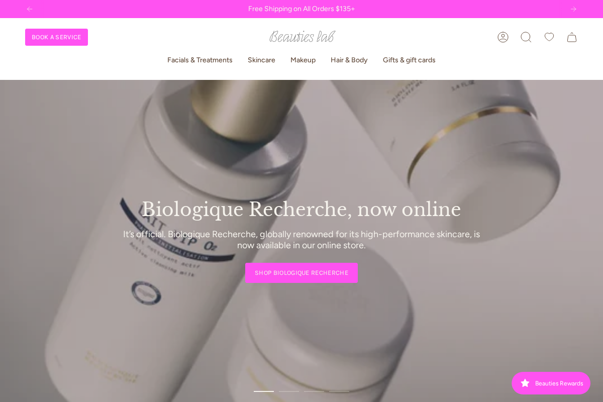 Beauties Lab homepage screenshot