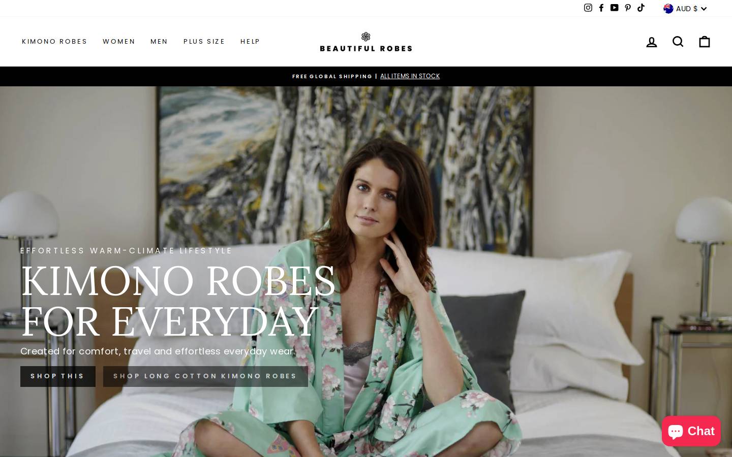 beautiful-robes.com.au homepage screenshot