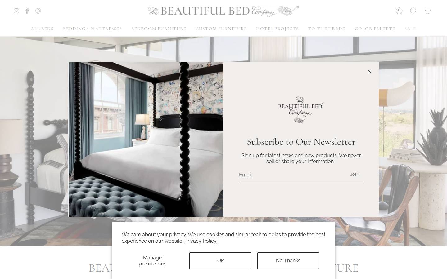 beautifulbedco.com homepage screenshot