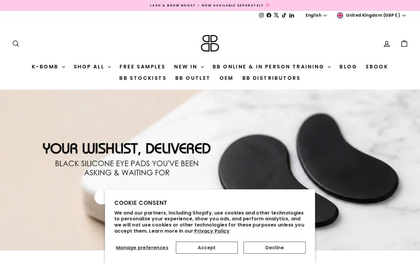 beautifulbrows.co.uk homepage screenshot