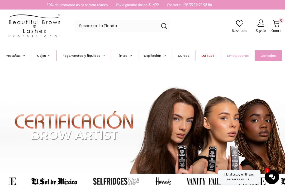 beautifulbrowsandlashes.mx homepage screenshot