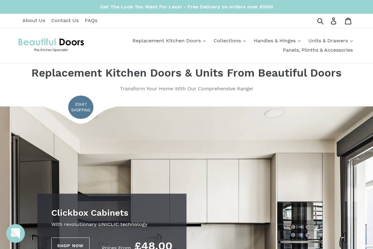 beautifuldoors.co.uk homepage screenshot
