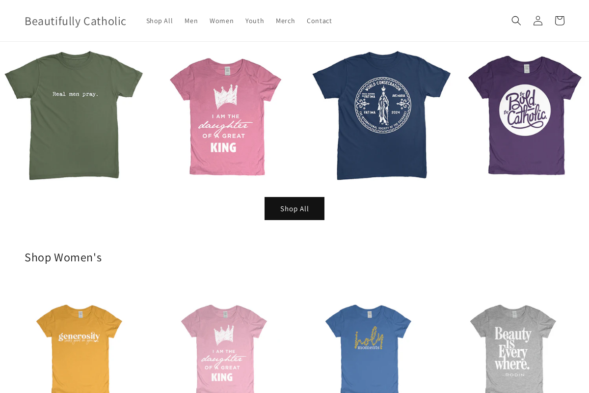 Beautifully Catholic homepage screenshot