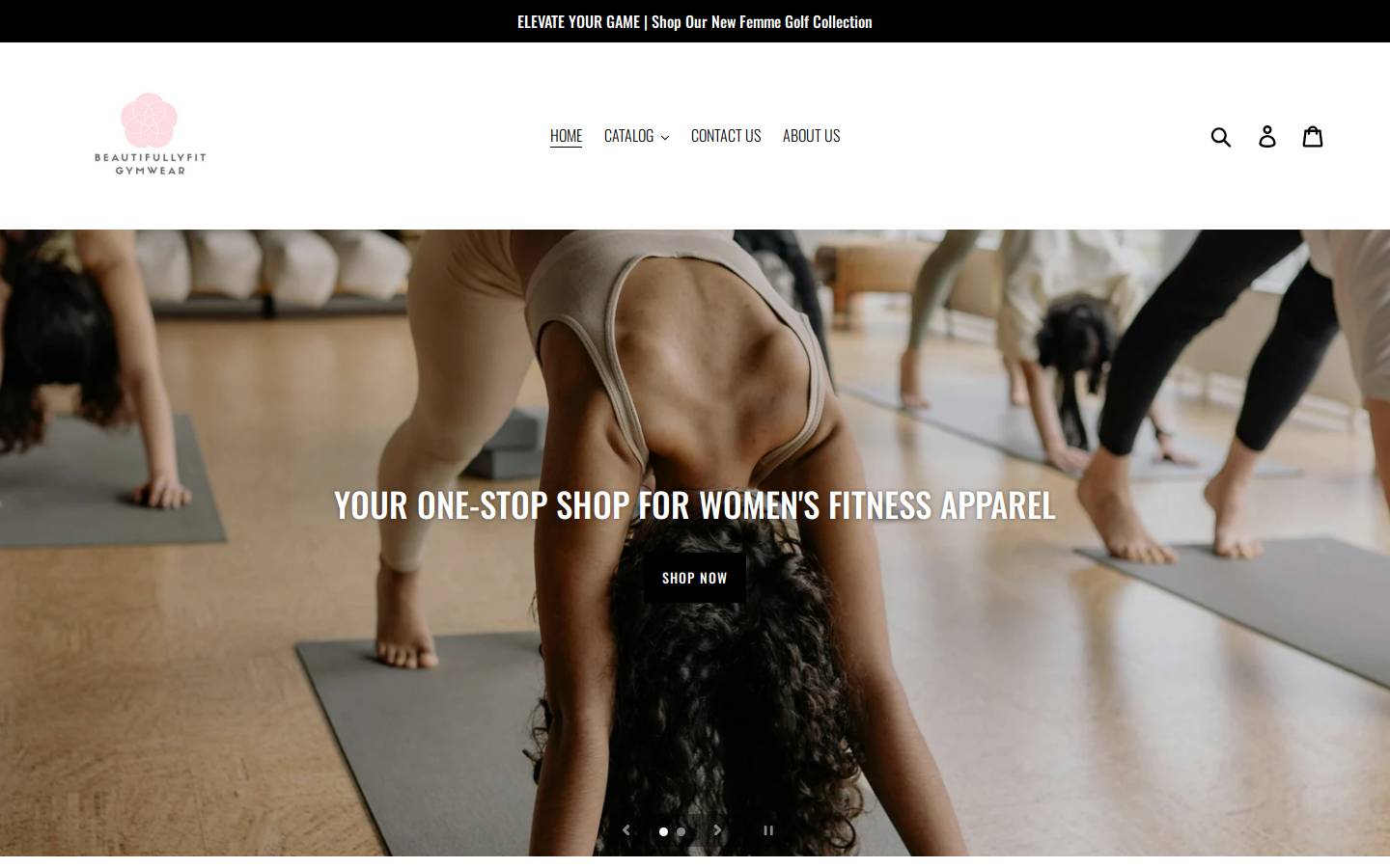 beautifullyfitgymwear.com homepage screenshot