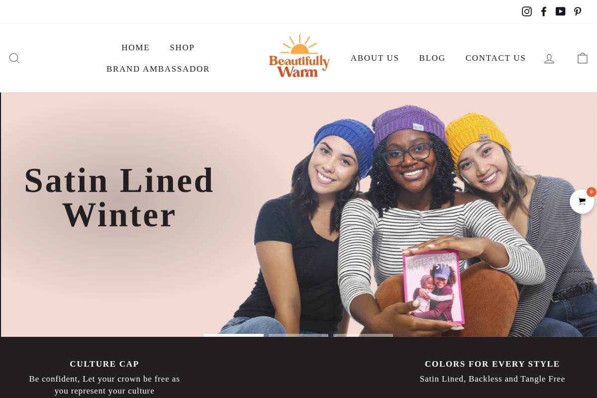 beautifullywarm.com homepage screenshot