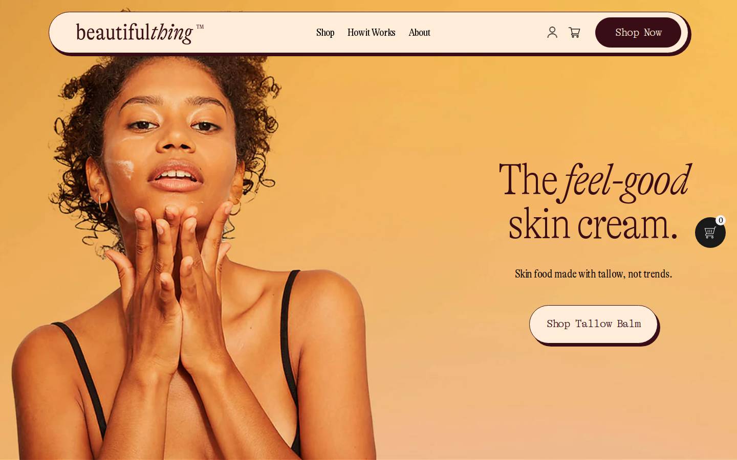 beautifulthing.co homepage screenshot