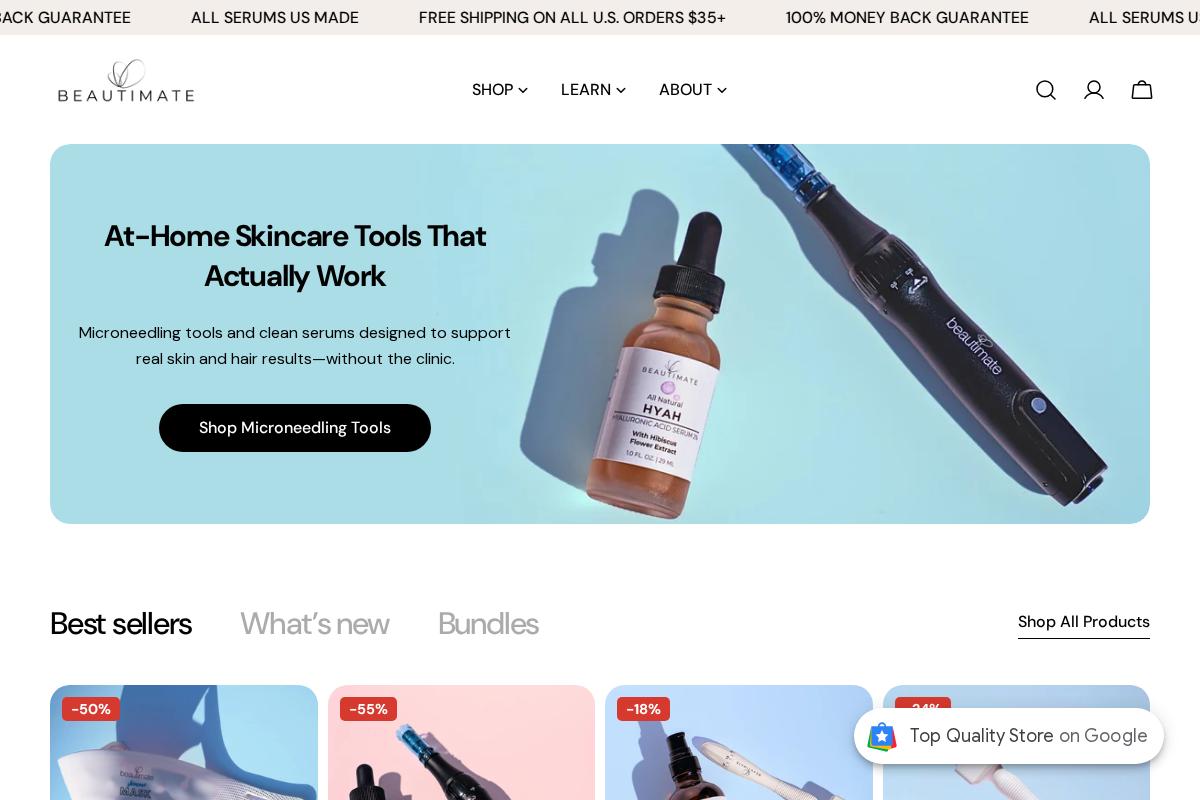 beautimate homepage screenshot