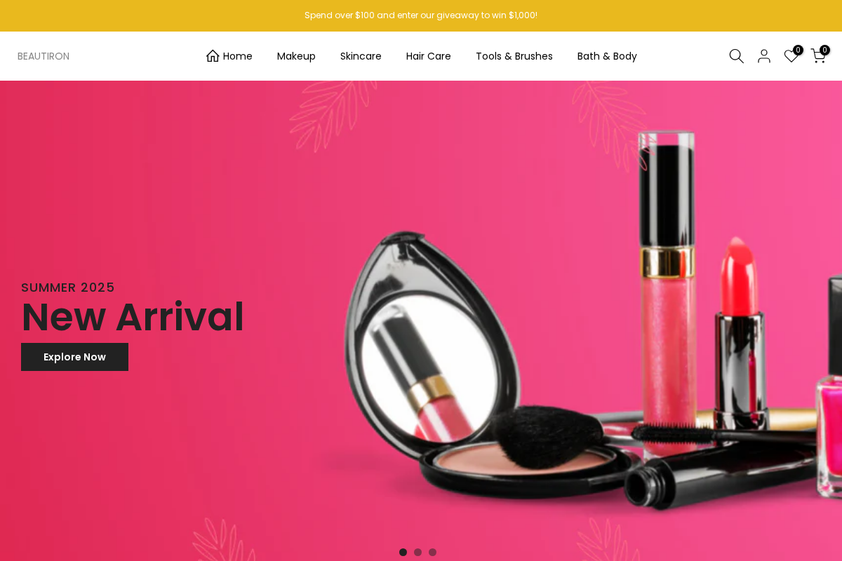 Beautiron homepage screenshot