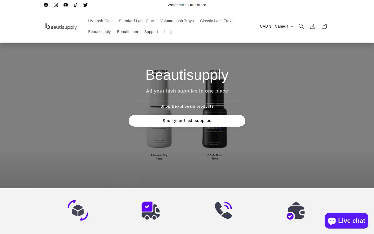 beautisupply.ca homepage screenshot