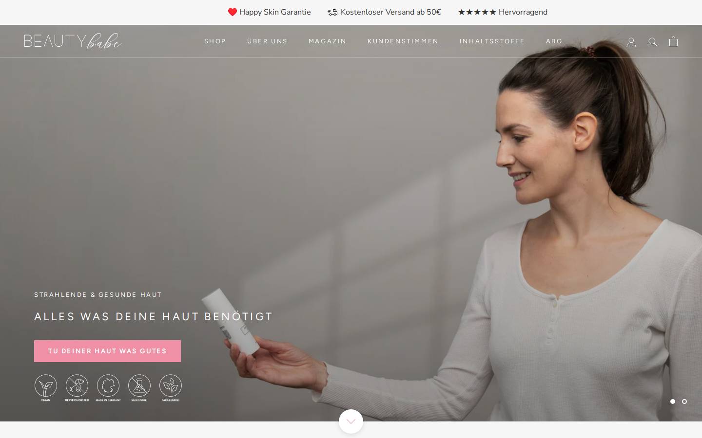 BEAUTY babe homepage screenshot