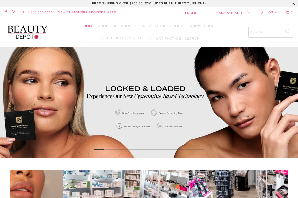 Beauty Depot homepage screenshot