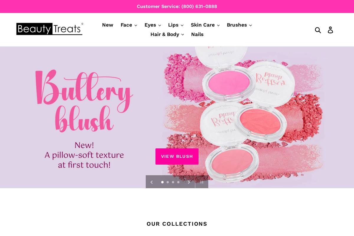 beauty-treats.com homepage screenshot
