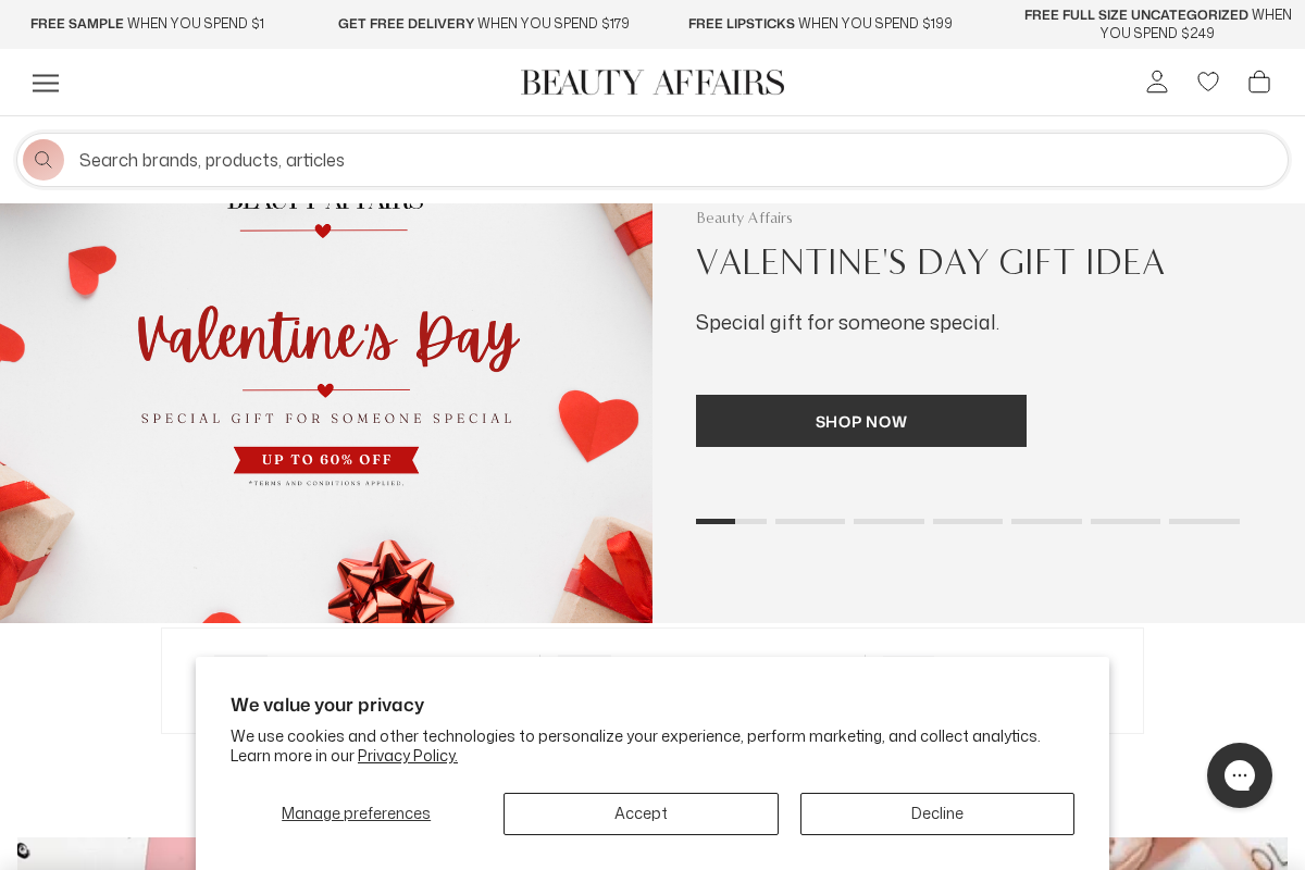 Beautyaffairs homepage screenshot