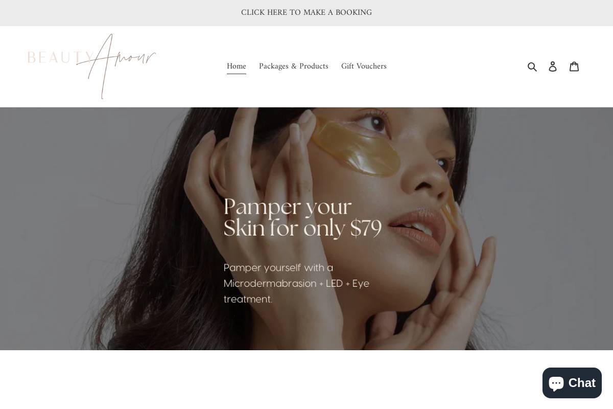 beautyamour.com.au homepage screenshot